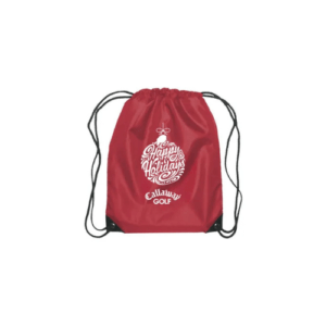 Customized Happy Holidays Small Drawstring Bag red