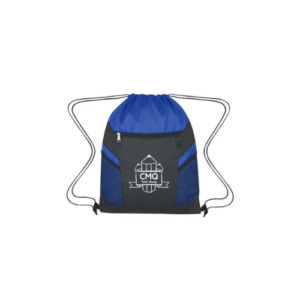 Customized Ripstop Drawstring Bag blue