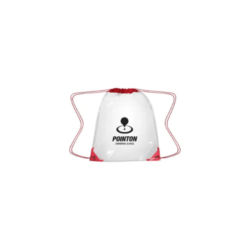 Custom Clear EVA Drawstring Backpack red