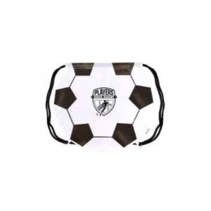 Custom GameTime Soccer Ball Drawstring Backpack black and white