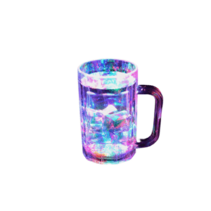 14 oz 3-Light Fluted Textured Plastic Beer Mug with Handle