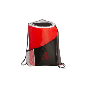 Custom Sprint Angled Drawstring Sports Pack With Pockets red