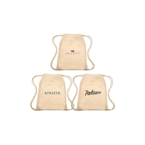 Imprinted Electra Cotton Drawstring Bag cream