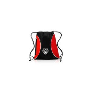 Printed Zipper Side Drawstring Backpacks red