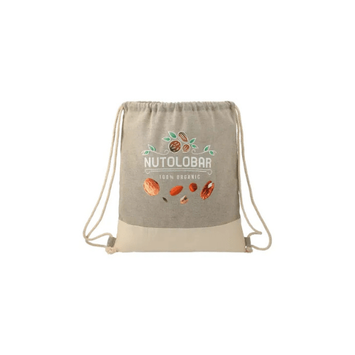 Printed Split Recycled Cotton Drawstring Bag