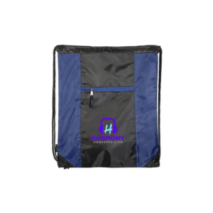 Custom Porter 210D Polyester and Mesh Drawstring Bag blue