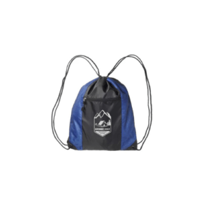 Customized Zipper Pocket Drawstring Bags blue