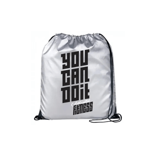 Promotional Oriole Reflective Drawstring Bag white