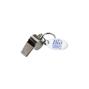 Metallic Steel Whistle Keychain