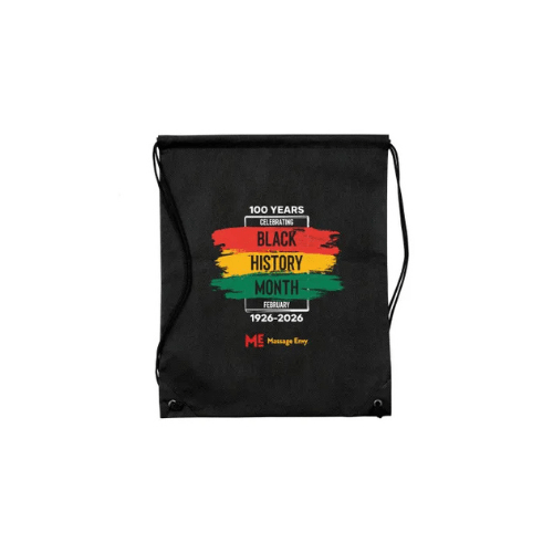 Custom Full Color Black History Month Drawstring Tote black